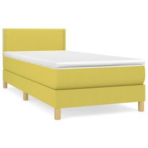 Boxspring met matras stof groen 100x200 cm