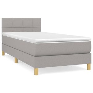 Boxspring met matras stof lichtgrijs 80x200 cm