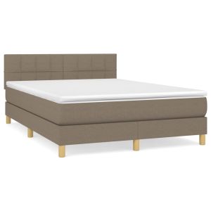 Boxspring met matras stof taupe 140x190 cm