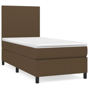 Boxspring met matras stof donkerbruin 80x200 cm
