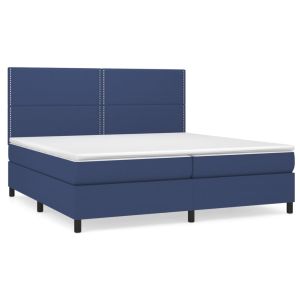 Boxspring met matras stof blauw 200x200 cm