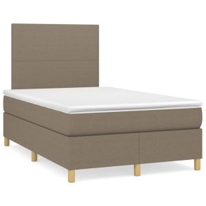 Boxspring met matras stof taupe 120x200 cm