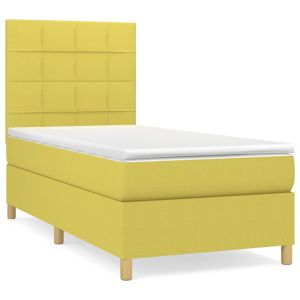 Boxspring met matras stof groen 80x200 cm