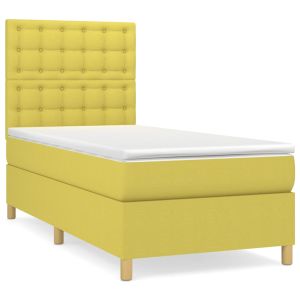 Boxspring met matras stof groen 80x200 cm