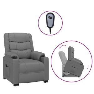 Sta-op-stoel kunstleer grijs