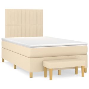 Boxspring met matras stof crèmekleurig 120x200 cm