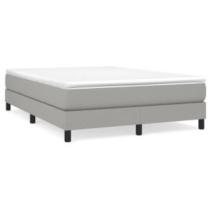 Boxspring met matras stof lichtgrijs 140x190 cm