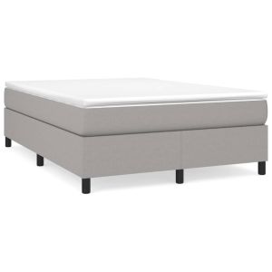 Boxspring met matras stof lichtgrijs 140x190 cm