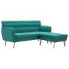 Bank L-vormig 171,5x138x81,5 cm stof groen
