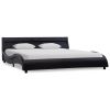 Bedframe met LED kunstleer zwart 120x200 cm