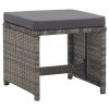 Tuinkrukken 2 st met kussens poly rattan antraciet