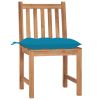 Tuinstoelen 2 st met kussens massief teakhout