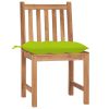 Tuinstoelen 2 st met kussens massief teakhout