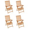 Tuinstoelen 4 st met beige kussens massief teakhout