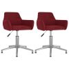 Eetkamerstoelen draaibaar 2 st fluweel wijnrood