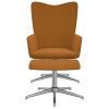 Relaxstoel met voetenbank fluweel bruin