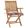 Tuinstoelen 4 st inklapbaar met kussens massief teakhout