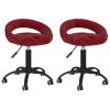 Eetkamerstoelen draaibaar 2 st fluweel wijnrood