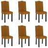 Eetkamerstoelen 6 st fluweel bruin