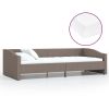 Slaapbank met matras en USB stof taupe 90x200 cm