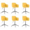 Eetkamerstoelen draaibaar 6 st stof geel