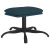 Voetenbank 60x60x39 cm fluweel blauw