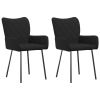 Eetkamerstoelen 2 st stof zwart