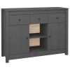 Dressoir 100x35x74,5 cm massief grenenhout grijs