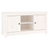 Tv-meubel 103x36,5x52 cm massief grenenhout wit