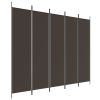 Kamerscherm met 5 panelen 250x200 cm stof bruin
