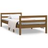 Bedframe 75x190 cm massief grenenhout honingbruin