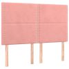 Hoofdborden 4 st 72x5x78/88 cm fluweel roze