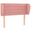Hoofdbord met randen 103x23x78/88 cm fluweel roze