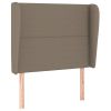 Hoofdbord met randen 93x23x118/128 cm stof taupe