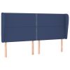 Hoofdbord met randen 163x23x118/128 cm stof blauw