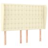 Hoofdbord met randen 147x23x118/128 cm kunstleer crèmekleurig