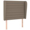 Hoofdbord met randen 83x23x118/128 cm stof taupe