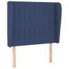Hoofdbord met randen 103x23x118/128 cm stof blauw
