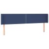 Hoofdbord met randen 163x16x78/88 cm stof blauw