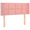 Hoofdbord met randen 83x16x78/88 cm fluweel roze