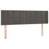 Hoofdbord met randen 147x16x78/88 cm fluweel donkergrijs