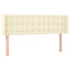 Hoofdbord met randen 147x16x78/88 cm kunstleer crèmekleurig