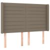 Hoofdbord met randen 147x16x118/128 cm stof taupe