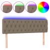 Hoofdbord LED 160x7x78/88 cm stof taupe