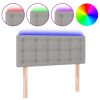 Hoofdbord LED 80x5x78/88 cm stof lichtgrijs