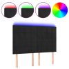 Hoofdbord LED 144x5x118/128 cm fluweel zwart