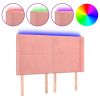 Hoofdbord LED 147x16x118/128 cm fluweel roze