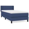 Boxspring met matras stof blauw 100x200 cm