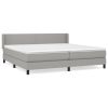 Boxspring met matras stof lichtgrijs 200x200 cm