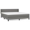 Boxspring met matras stof donkergrijs 180x200 cm